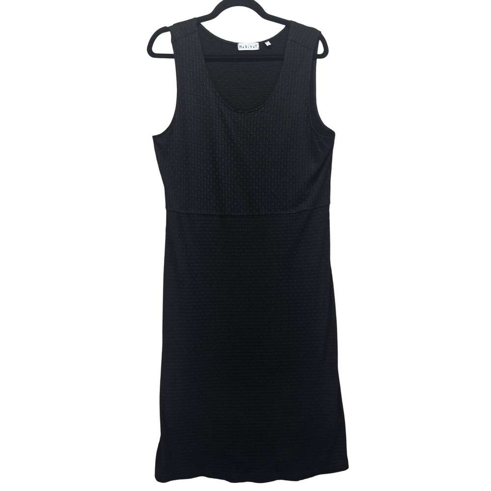 Habitat Black Textured Honeycomb Knit Sleeveless Midi Dress Womens Medium Casual